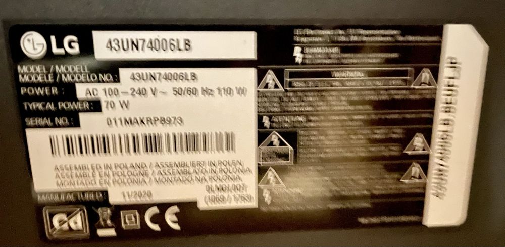 TV LG 43UN74006 Smart TV LED 4K