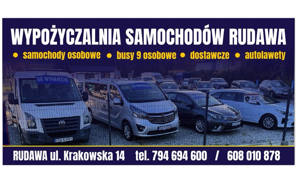 Samochody osobowe Bus 9 Osób Wynajem Auta Wypożyczalnia Samochodów Aut