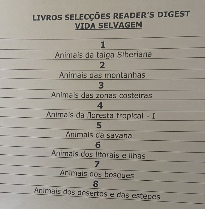 Vida selvagem - 17 livros - seleções