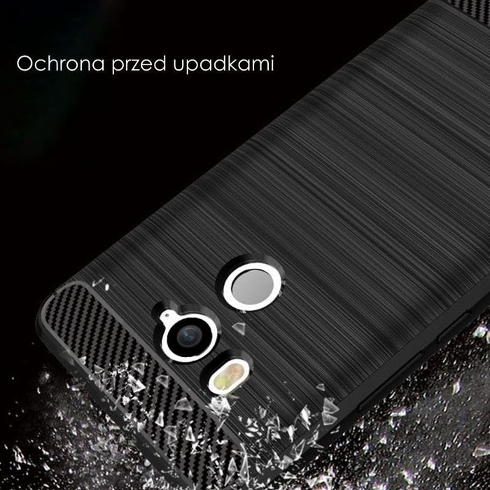 Carbon Case Elastyczne Etui Pokrowiec Htc U11+ Czarny