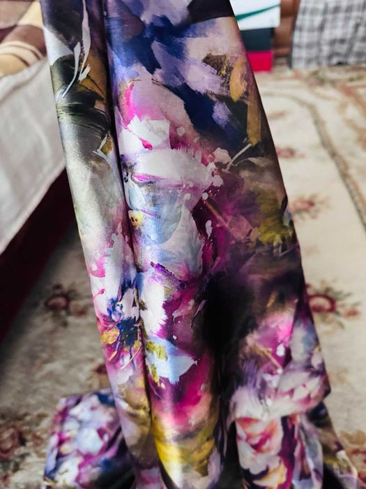 Женский палантин, 180×70 см, шелк+вискоза, яркий и роскошный!