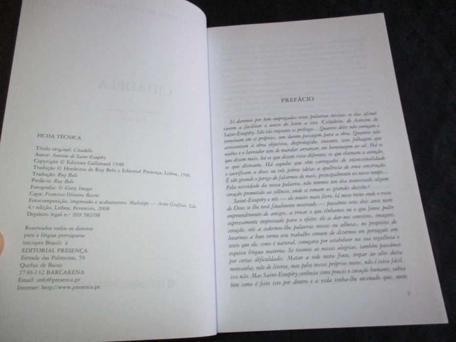 Livro Cidadela Antoine de Saint-Exupéry Presença