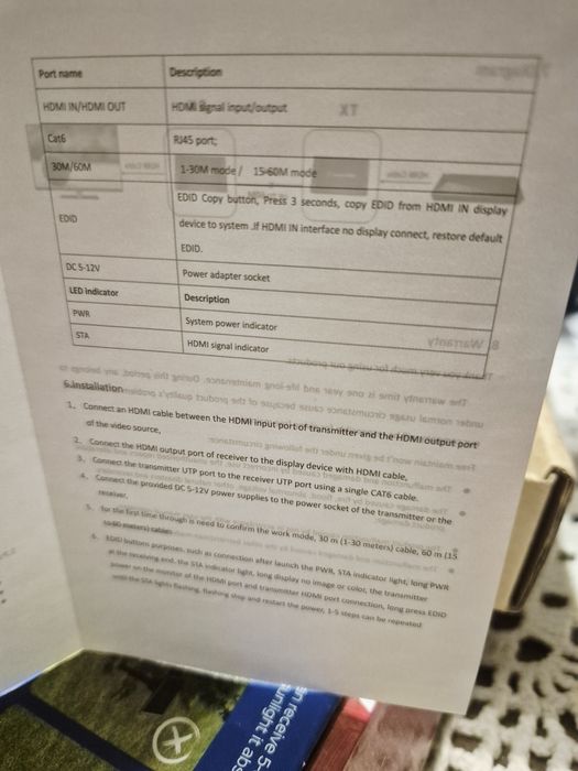 Hdmi extemder bt cat 6 cable transmiter Aqprox appc14v4