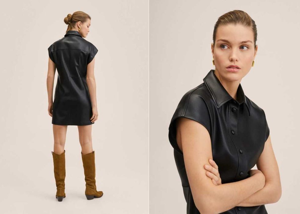 Шкіряний сарафан Mango M