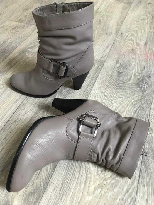 Полу сапоги теплые ботильоны Elche ботинки кожа ст.25см