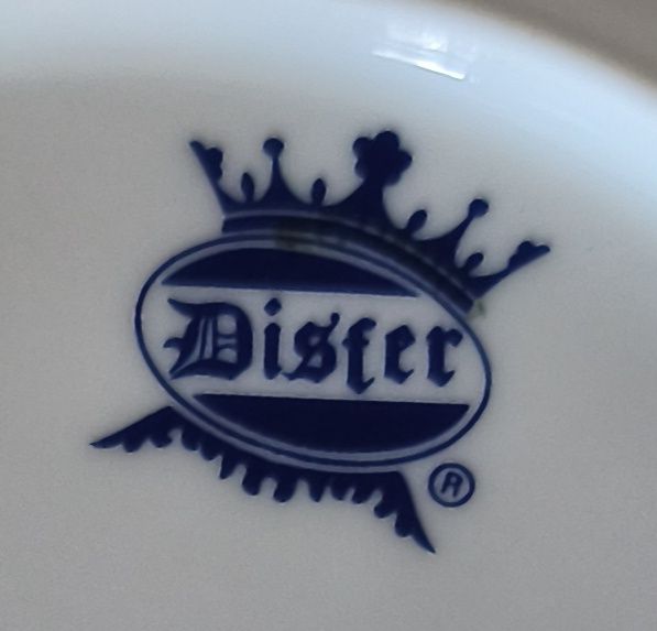 Bodas Prata Conjunto 3 Peças Porcelana "Disfer" Detalhe Prateado
