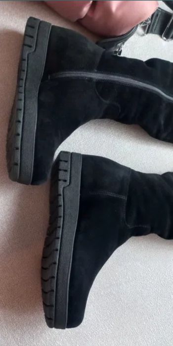 Чоботи евро зима 39 замша сапоги