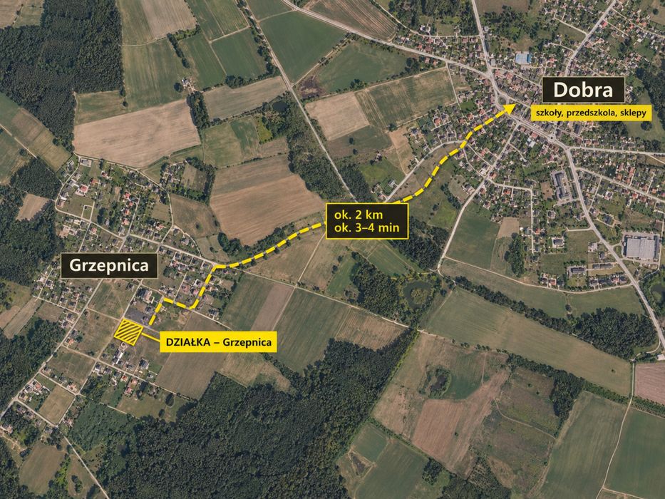 Grzepnica 1501 m² | MPZP | przy lesie | 2 km od Dobrej - Widok 4