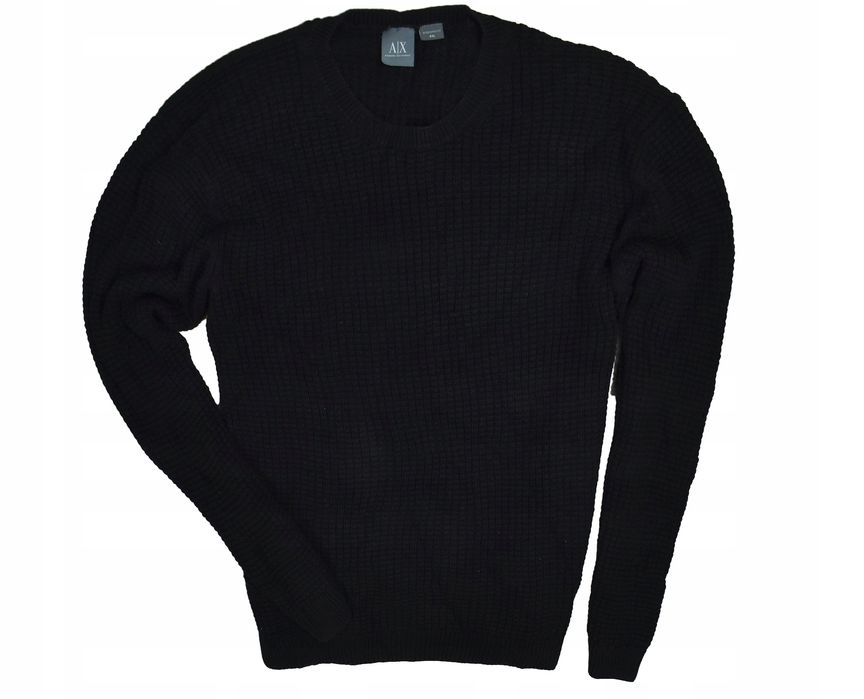 Armani Exchange Czarny Sweter Męski Z Mieszanki Bawełny I Rayonu Xxl