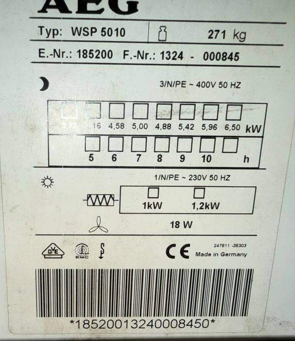 Piec akumulacyjny AEG WSP 5010