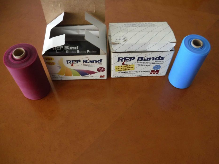 Fitas para fisioterapia - REP Bandas, Nível resistência 4 e 5 - Novas
