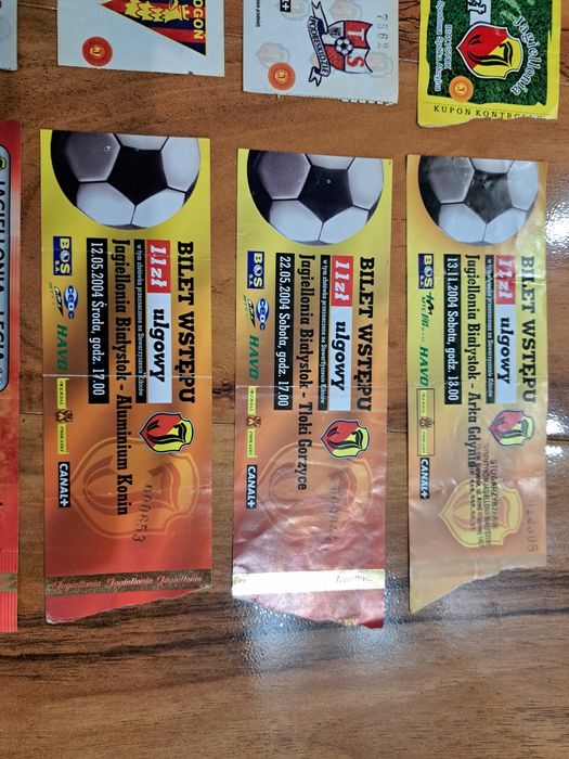 Bilety kolekcjonerskie Jagiellonia Białystok 2003/2004
