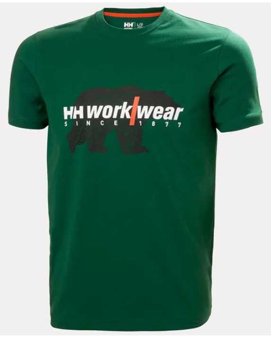T-SHIRT Helly Hansen / XL koszulka Logo HH i miś :)) zielona