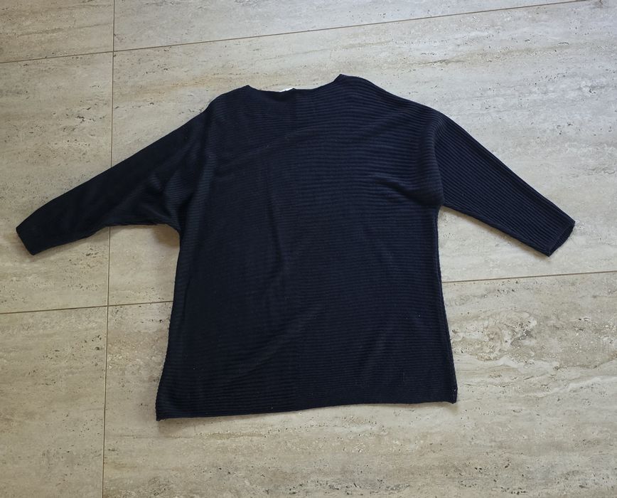 Bluzka 48 50 4XL 5XL sweterków damska granatowa nietoperz