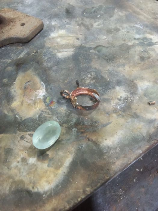 Colar em Prata com Água-Marinha Certificada Feito á mão.
