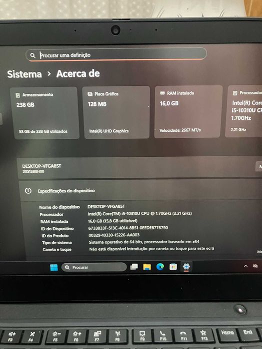 Lenovo ThinkPad T14 (Core i5-10310U, 16GB RAM, NVMe 256GB) 14"FHD