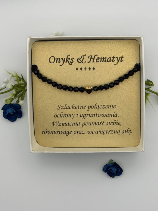 Bransoletka z Onyks & hematyt