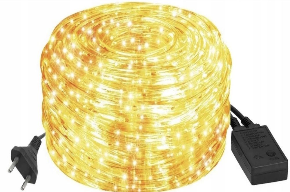 Wąż świetlny LED 10m Ciepła Biel zewnętrzny wewnętrzny