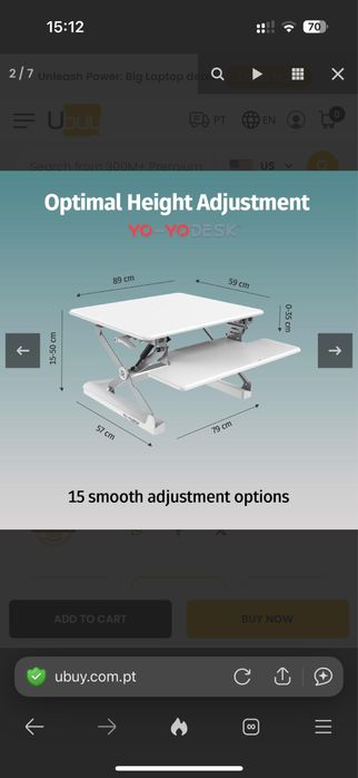 Secretária elevatória / stading desk