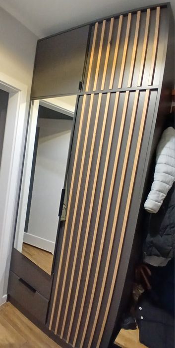 Szafa grafitowa antracyt loft lamele