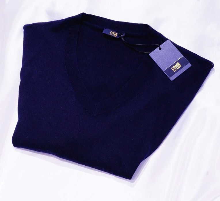 ROBERTO CAVALLI CLASS sweter merino L/XL granat moschino celine sander helmut lang lanvin versace paul smith prada