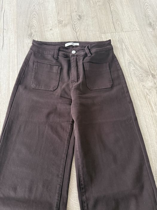 Jeansy culotte czekolada M