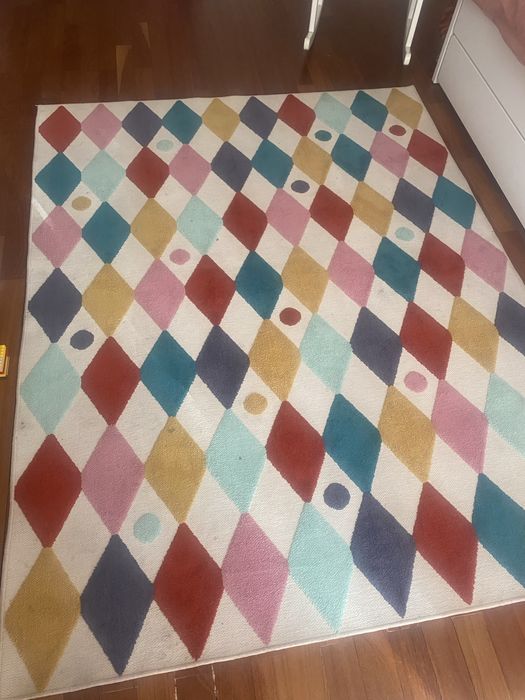 Ikea Tapete, padrão arlequim/multicor, 130x160 cm