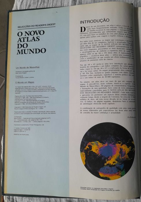 Livro "O Novo Atlas do Mundo" de 1990
