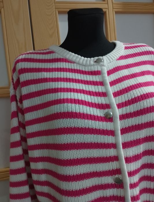 Bpc sweter damski rozpinany na guziki paski 44 46