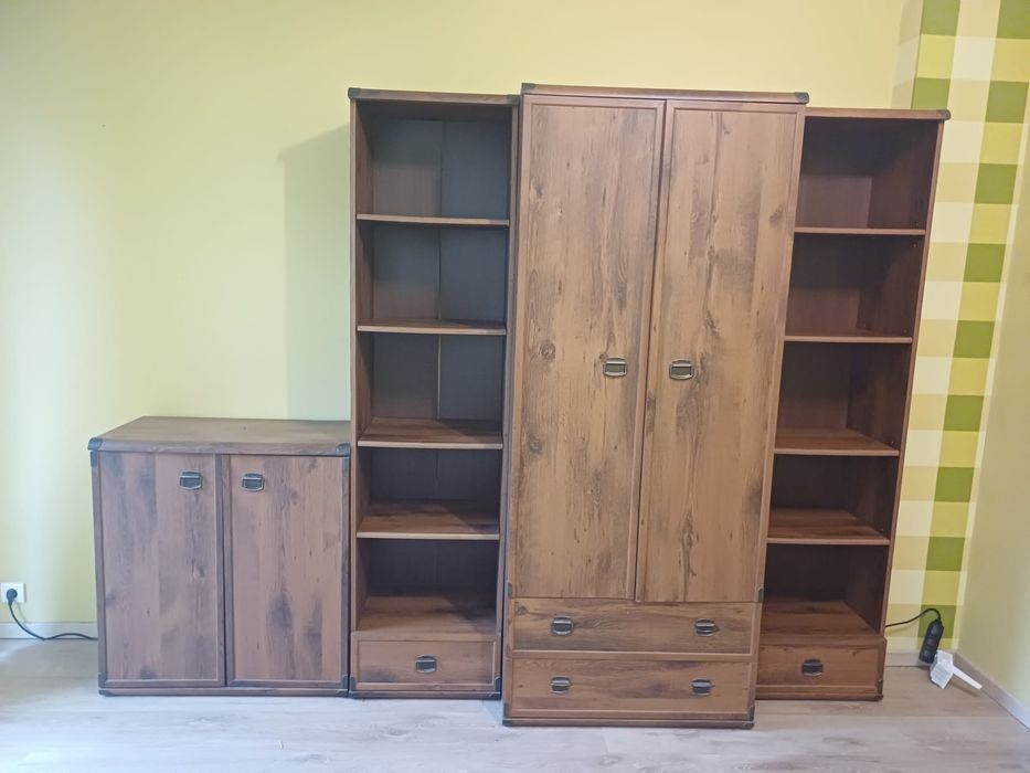 Komplet mebli BRW INDIANA (biurko/szafa/komoda/RTV/regały)