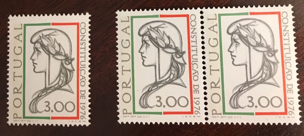 Séries, selos isolados e pares 1976 a 1977 (novos)