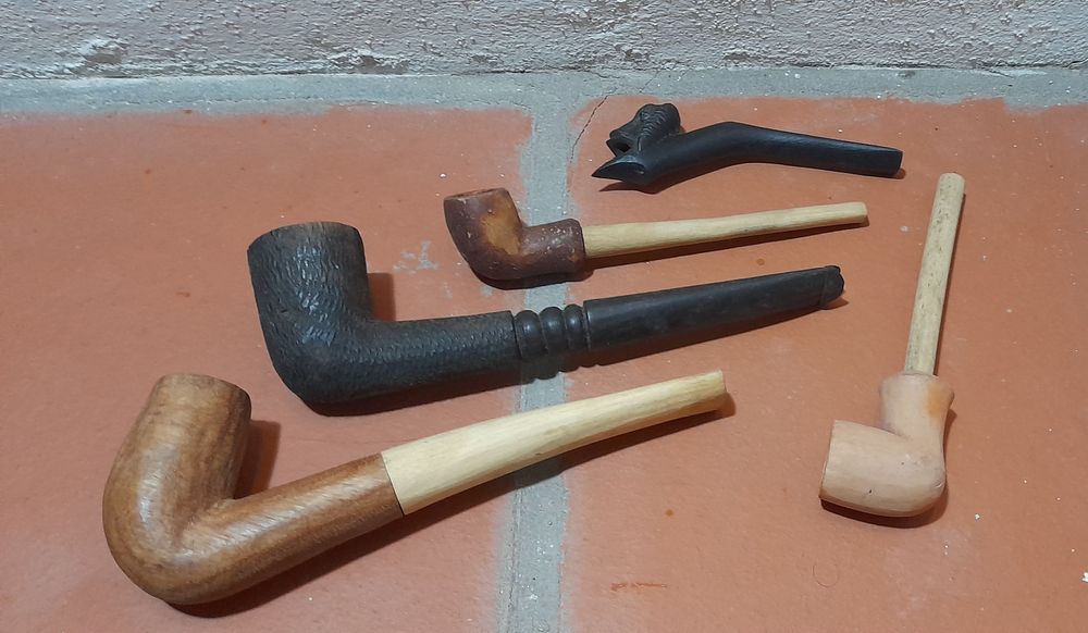 Lote de 5 cachimbos artesanais