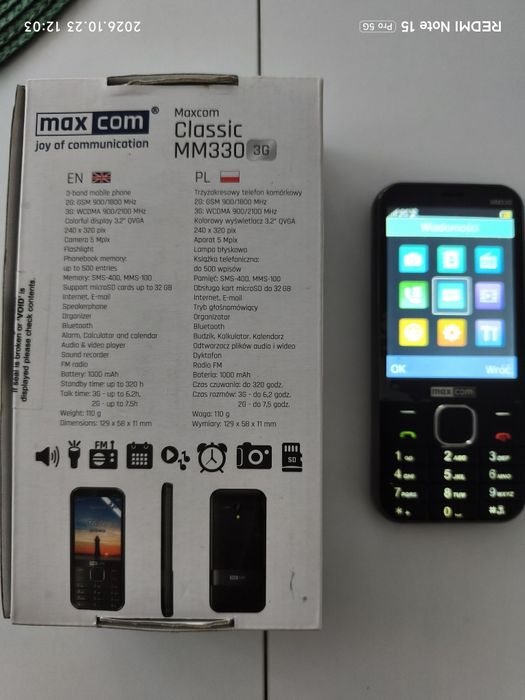 MAXCOM CLASSIC 330 3G Stan jak nowy!