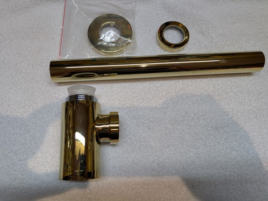 Syfon metalowy złoty