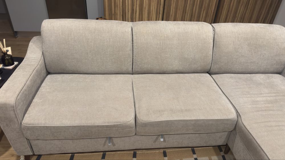 Sofa cama com chaiseloung e arrumacao 2,35x0,85