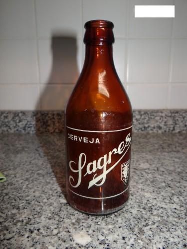 Garrafa Sagres pirogravada 1955