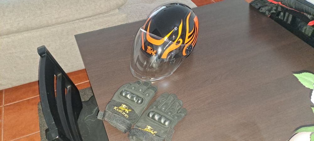 Capacete luvas trotinete kukirin