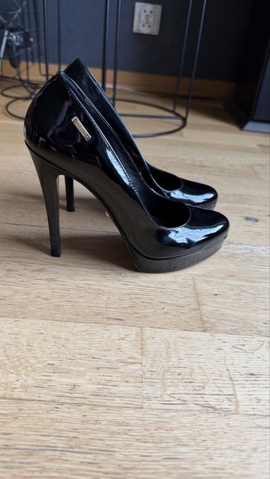 Czarne lakierowane szpilki Primamoda r. 35 | Platforma | Eleganckie