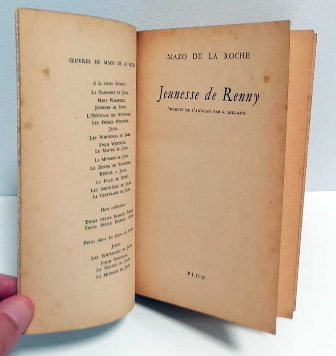 Jeunesse de Renny, de Mazo de la Roche (edição francesa)