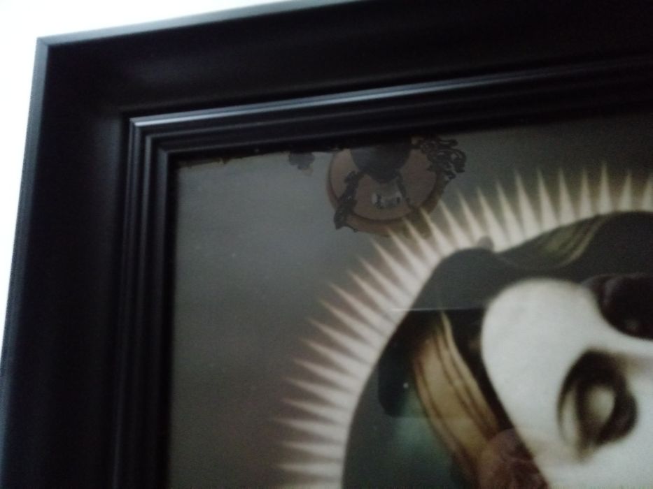 przedwojenny obraz oleodruk Matka Boska Bolesna czarna NOWA rama