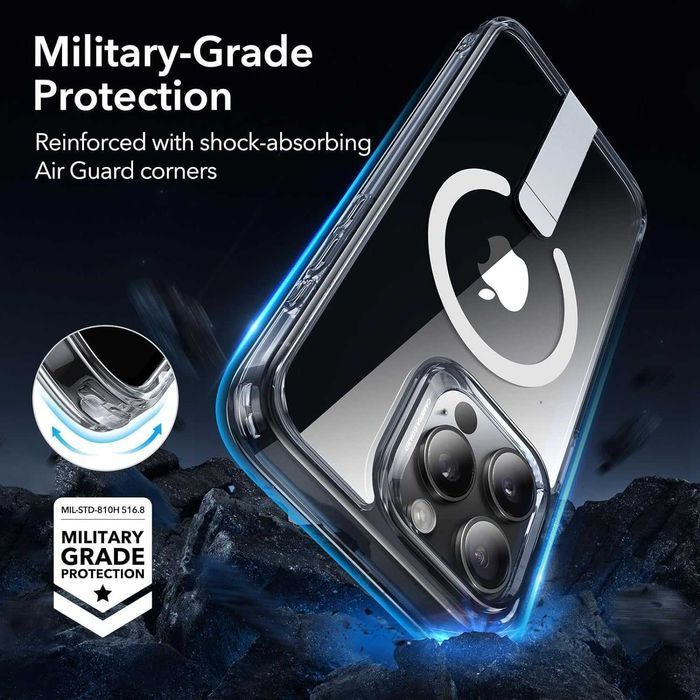 ESR Flickstand Boost etui iPhone 15 Pro Max MagSafe stojak bezbarwne