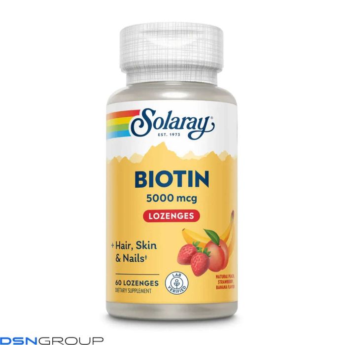 Біотин Solaray | Волосся та нігті, 60 kaps