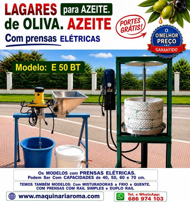 Lagar de Azeite com Prensa Eletro Hidráulica