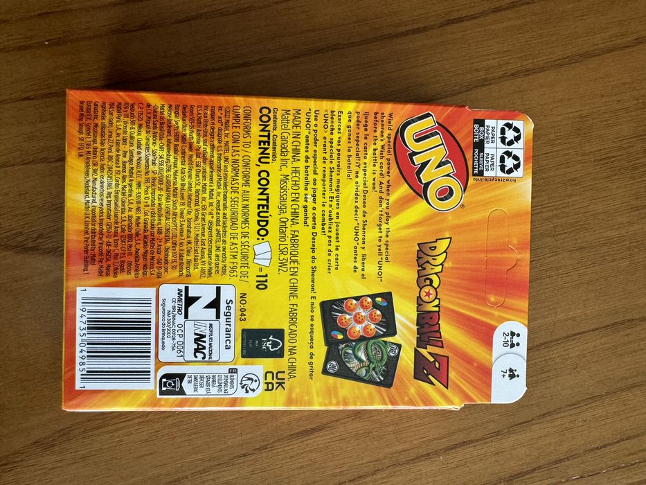 Uno Dragon Ball -Novo