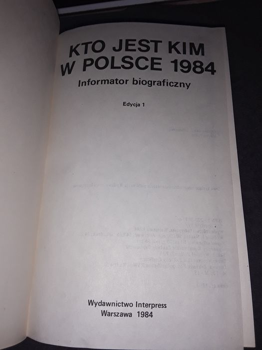 Kto jest kim w Polsce 1984 informator biograficzny edycja 1 twarda oprawa