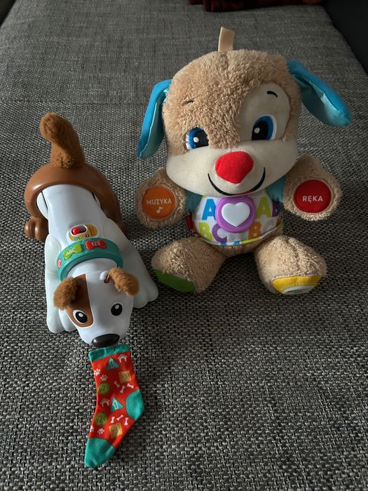 Piesek edukacyjny Fisher price oraz piesek Szczeniaczek Uczniaczek