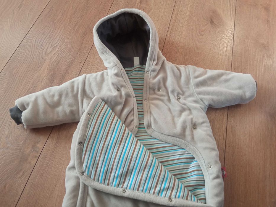 Kombinezon pajac wiosna miś ciepły 62 welur