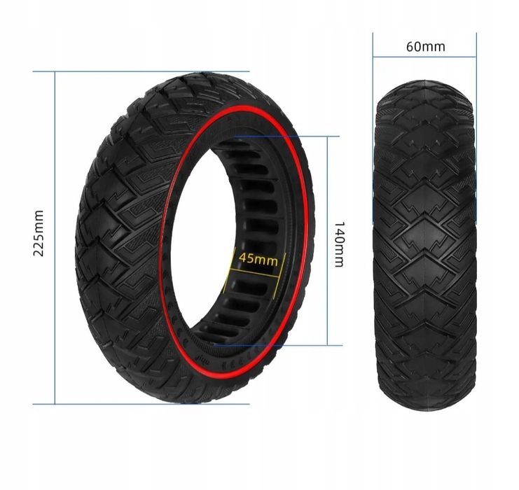 Opona Bezdętkowa Półpełna 9,5x2,5" do Hulajnogi NIU KQI3