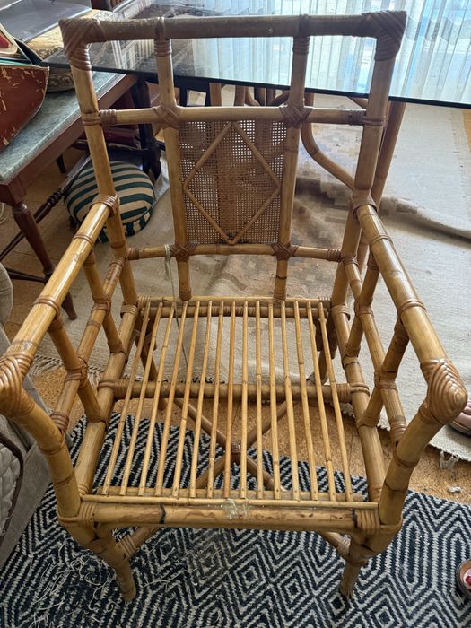 Mesa bambu retangular