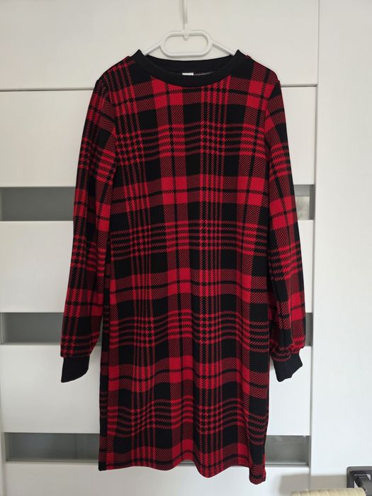 Sukienka dziewczęca 152 Shein 11-12 lat NOWA w kratkę elegancka